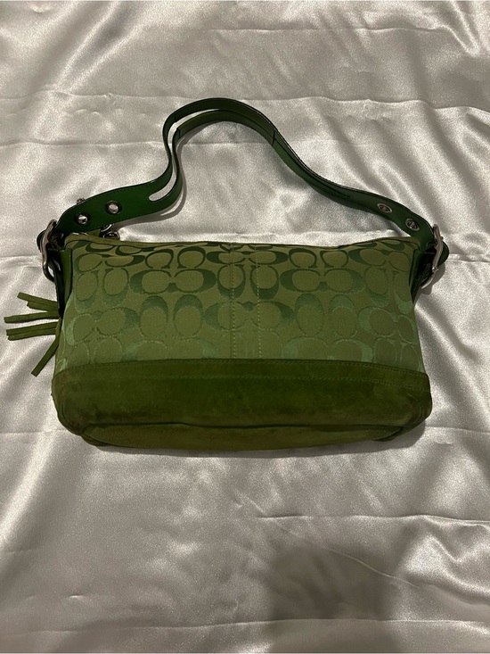 Coach Handbags - Coach Green Signature Jacquard Shoulder Bag